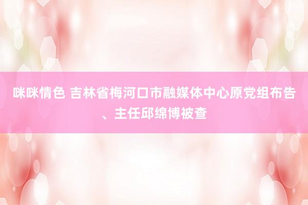 咪咪情色 吉林省梅河口市融媒体中心原党组布告、主任邱绵博被查