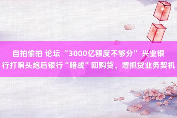 自拍偷拍 论坛 “3000亿额度不够分” 兴业银行打响头炮后银行“暗战”回购贷、增抓贷业务契机