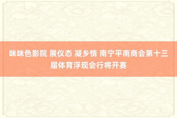 咪咪色影院 展仪态 凝乡情 南宁平南商会第十三届体育浮现会行将开赛