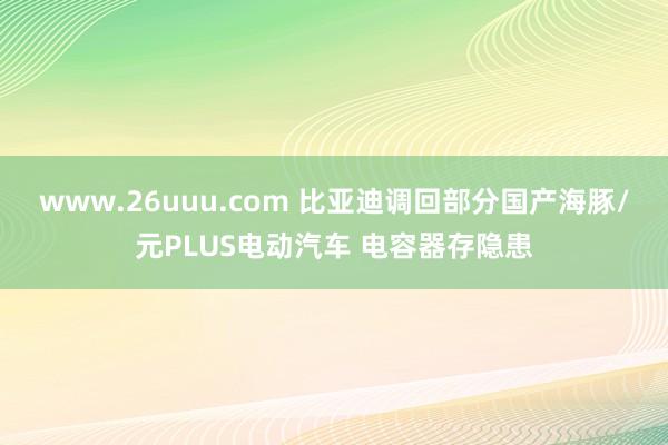 www.26uuu.com 比亚迪调回部分国产海豚/元PLUS电动汽车 电容器存隐患