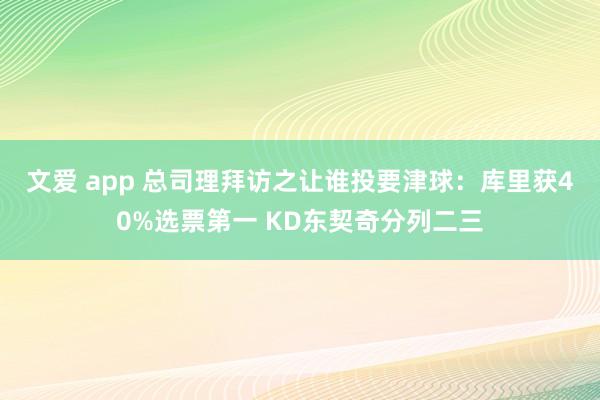 文爱 app 总司理拜访之让谁投要津球：库里获40%选票第一 KD东契奇分列二三