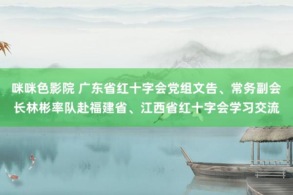 咪咪色影院 广东省红十字会党组文告、常务副会长林彬率队赴福建省、江西省红十字会学习交流