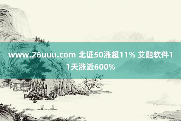 www.26uuu.com 北证50涨超11% 艾融软件11天涨近600%