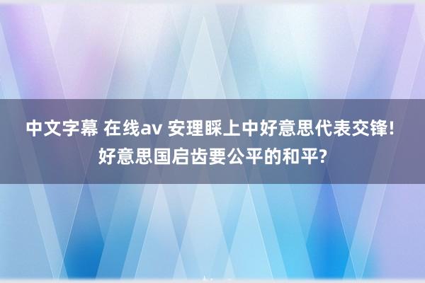 中文字幕 在线av 安理睬上中好意思代表交锋! 好意思国启齿要公平的和平?