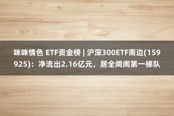 咪咪情色 ETF资金榜 | 沪深300ETF南边(159925)：净流出2.16亿元，居全阛阓第一梯队