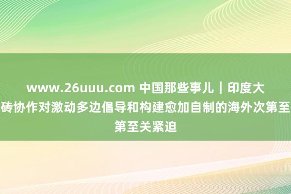 www.26uuu.com 中国那些事儿｜印度大家：金砖协作对激动多边倡导和构建愈加自制的海外次第至关紧迫