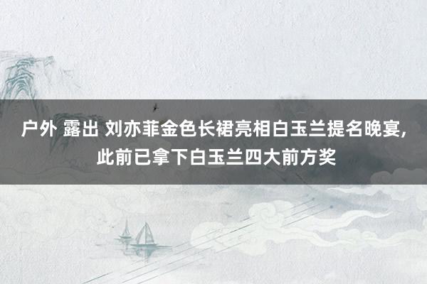 户外 露出 刘亦菲金色长裙亮相白玉兰提名晚宴, 此前已拿下白玉兰四大前方奖