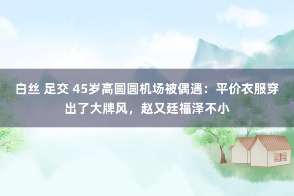 白丝 足交 45岁高圆圆机场被偶遇：平价衣服穿出了大牌风，赵又廷福泽不小